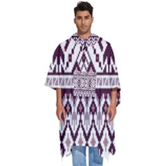 Illustration Ukrainian Folk Seamless Pattern Ornament Men s Hooded Rain Ponchos