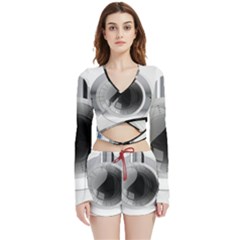 Washing Machines Home Electronic Velvet Wrap Crop Top And Shorts Set by Proyonanggan