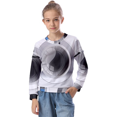 Washing Machines Home Electronic Kids  Long Sleeve T-shirt With Frill  by Proyonanggan