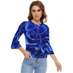 Roses Flowers Plant Romance Bell Sleeve Top