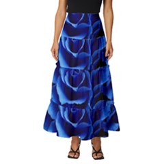 Roses Flowers Plant Romance Tiered Ruffle Maxi Skirt