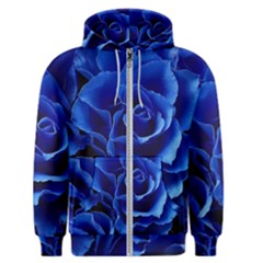 Blue Roses Flowers Plant Romance Blossom Bloom Nature Flora Petals Men s Zipper Hoodie