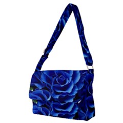 Blue Roses Flowers Plant Romance Blossom Bloom Nature Flora Petals Full Print Messenger Bag (m) by Proyonanggan