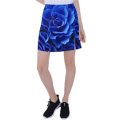 Blue Roses Flowers Plant Romance Blossom Bloom Nature Flora Petals Tennis Skirt by Proyonanggan