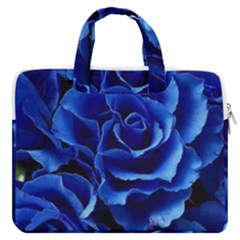 Blue Roses Flowers Plant Romance Blossom Bloom Nature Flora Petals Macbook Pro 13  Double Pocket Laptop Bag