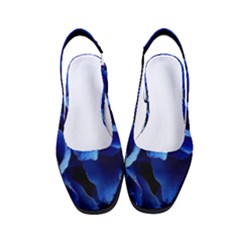 Blue Roses Flowers Plant Romance Blossom Bloom Nature Flora Petals Women s Classic Slingback Heels