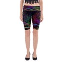 Particles Waves Line Multicoloured Yoga Cropped Leggings View1