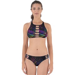 Particles Waves Line Multicoloured Perfectly Cut Out Bikini Set by Proyonanggan