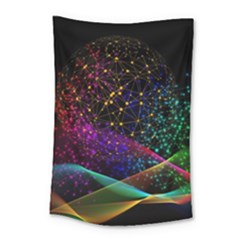 Particles Waves Line Multicoloured Small Tapestry