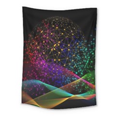 Particles Waves Line Multicoloured Medium Tapestry