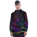 Particles Waves Line Multicoloured Men s Front Pocket Pullover Windbreaker View1