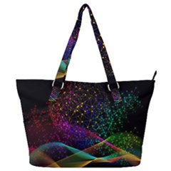 Particles Waves Line Multicoloured Full Print Shoulder Bag by Proyonanggan