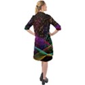 Particles Waves Line Multicoloured Long Sleeve Mini Shirt Dress View2