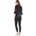 Particles Waves Line Multicoloured Loose Horn Sleeve Chiffon Blouse View2