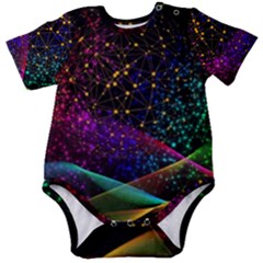 Particles Waves Line Multicoloured Baby Short Sleeve Bodysuit by Proyonanggan