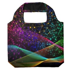 Particles Waves Line Multicoloured Premium Foldable Grocery Recycle Bag by Proyonanggan