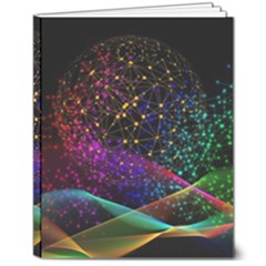 Particles Waves Line Multicoloured 8  X 10  Softcover Notebook by Proyonanggan