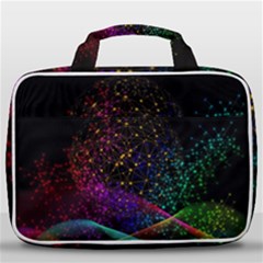 Particles Waves Line Multicoloured Travel Toiletry Bag With Hanging Hook by Proyonanggan