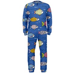 Sea Fish Blue Submarine Animal Onepiece Jumpsuit (men)