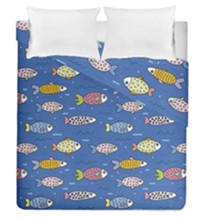 Sea Fish Blue Submarine Animal Duvet Cover Double Side (queen Size) by Proyonanggan