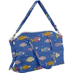 Sea Fish Blue Submarine Animal Canvas Crossbody Bag by Proyonanggan