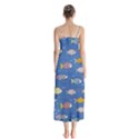 Sea Fish Blue Submarine Animal Button Up Chiffon Maxi Dress View2