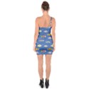 Sea Fish Blue Submarine Animal One Shoulder Ring Trim Bodycon Dress View2