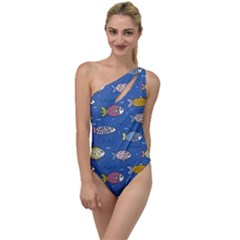 Sea Fish Blue Submarine Animal To One Side Swimsuit by Proyonanggan