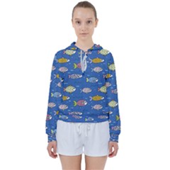 Sea Fish Blue Submarine Animal Women s Tie Up Sweat