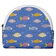 Sea Fish Blue Submarine Animal Horseshoe Style Canvas Pouch by Proyonanggan