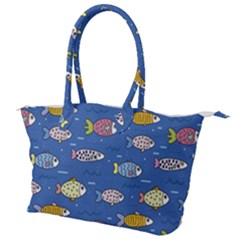 Sea Fish Blue Submarine Animal Canvas Shoulder Bag by Proyonanggan