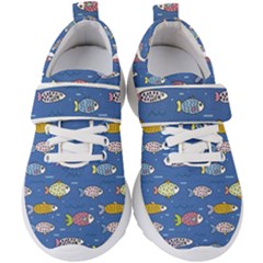 Sea Fish Blue Submarine Animal Kids  Velcro Strap Shoes