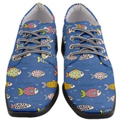 Sea Fish Blue Submarine Animal Women Heeled Oxford Shoes by Proyonanggan