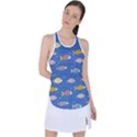 Sea Fish Blue Submarine Animal Racer Back Mesh Tank Top View1