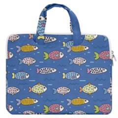 Sea Fish Blue Submarine Animal Macbook Pro 15  Double Pocket Laptop Bag  by Proyonanggan