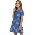 Sea Fish Blue Submarine Animal Kids  Puff Sleeved Dress View3