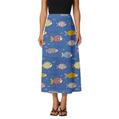 Sea Fish Blue Submarine Animal Classic Midi Chiffon Skirt by Proyonanggan