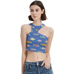 Sea Fish Blue Submarine Animal Cut Out Top