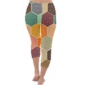 Abstract Hex Hexagon Grid Pattern Honeycomb Capri Winter Leggings  View4