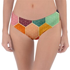 Abstract Hex Hexagon Grid Pattern Honeycomb Reversible Classic Bikini Bottoms by Proyonanggan