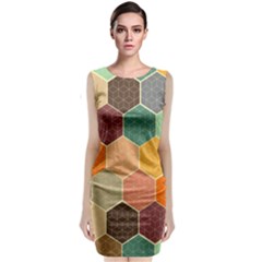 Abstract Hex Hexagon Grid Pattern Honeycomb Classic Sleeveless Midi Dress by Proyonanggan