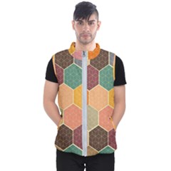 Abstract Hex Hexagon Grid Pattern Honeycomb Men s Puffer Vest