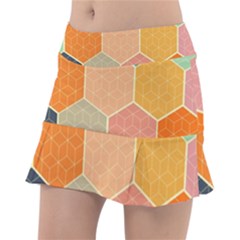 Abstract Hex Hexagon Grid Pattern Honeycomb Classic Tennis Skirt by Proyonanggan