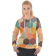 Abstract Hex Hexagon Grid Pattern Honeycomb Women s Overhead Hoodie by Proyonanggan