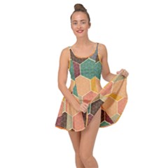 Abstract Hex Hexagon Grid Pattern Honeycomb Inside Out Casual Dress