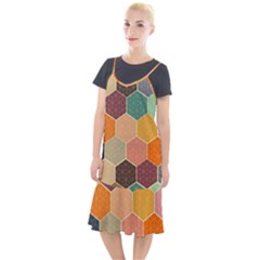 Abstract Hex Hexagon Grid Pattern Honeycomb Camis Fishtail Dress by Proyonanggan