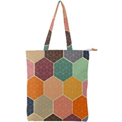 Abstract Hex Hexagon Grid Pattern Honeycomb Double Zip Up Tote Bag by Proyonanggan