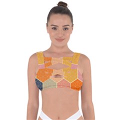 Abstract Hex Hexagon Grid Pattern Honeycomb Bandaged Up Bikini Top by Proyonanggan