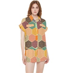 Abstract Hex Hexagon Grid Pattern Honeycomb Chiffon Lounge Set by Proyonanggan