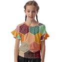 Abstract Hex Hexagon Grid Pattern Honeycomb Kids  Cut Out Flutter Sleeves View1